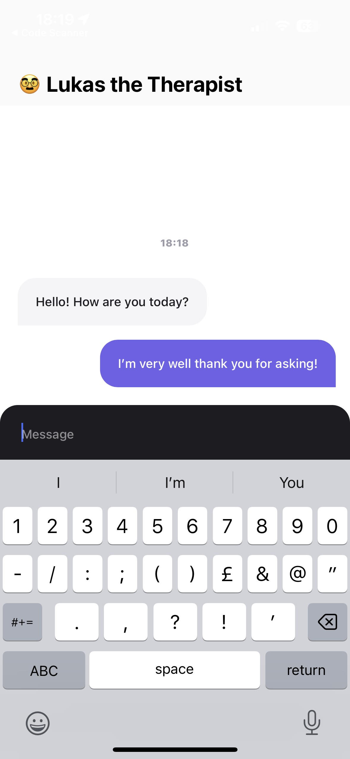 Therapist Mobile Chat App
